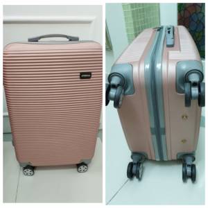 24吋粉紅色萬向輪旅行行李箱 25kg travel luggage suitcase