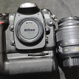 Nikon D200 CCD + MB-D200 grip 手柄 + 18-55 VR G  DX 尼康 18mm 55mm 18 55 冇盒...