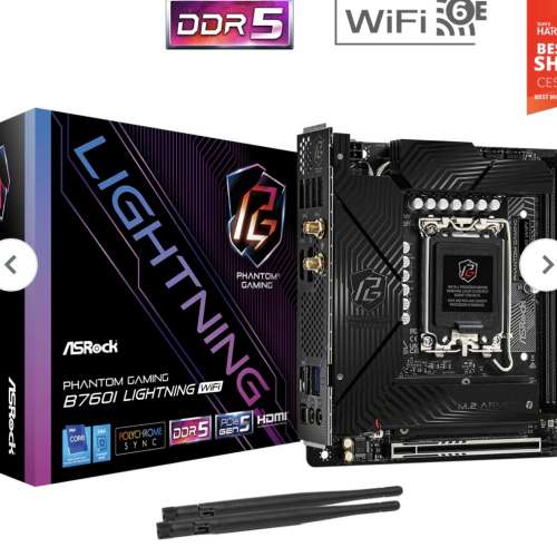 電腦底板加cpu Asrock b760i lighting wifi ddr5 motherboard 加 intel 14400f tray