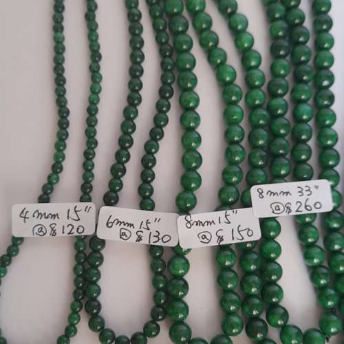 緬甸乾青珠串/手鈪，滿綠色，圓滑好水頭。每款價錢如照片顯示，兩款起八折多數量價...
