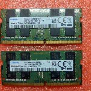 2  PCS of SAMSUNG DDR4 16GB (TOTAL 32GB) 2666V NOTEBOOK RAM