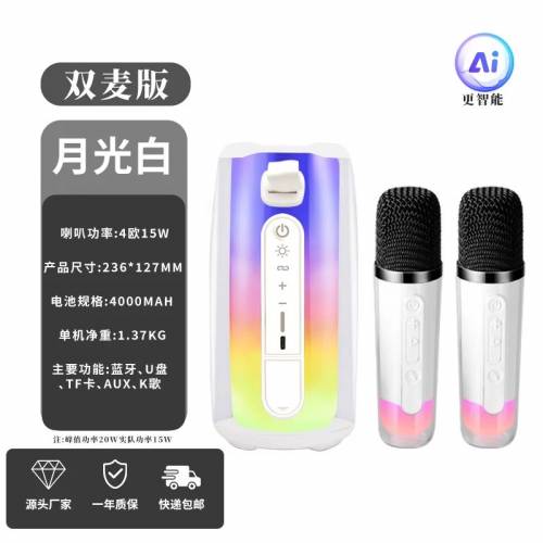 ✴️在家K房✴️ Pluse7 幻彩藍牙喇叭音響 連兩支麥克風 Bluetooth soundbar with ...