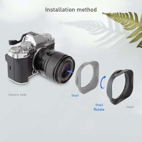 HAOGE LH-X33 Bayonet Square Metal Lens Hood For Fujifilm Fujinon XF 33mm F1.4 R
