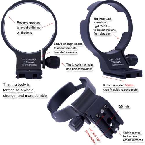 iShoot Lens Collar Tripod Mount Ring Compatible with Canon RF 24-105mm f/4L IS