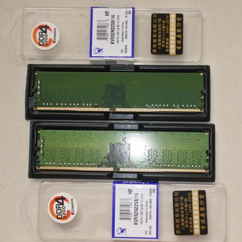 Kingston DDR4-3200 16GB ×2（共32GB）｜美光D9ZFV 原生3200顆粒