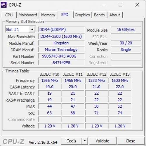 Kingston DDR4-3200 16GB ×2（共32GB）｜美光D9ZFV 原生3200顆粒