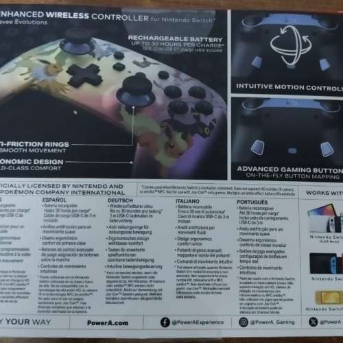 正版香港行貨 PowerA Enhanced Wireless Controller for Nintendo Switch Eevee ev...
