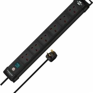 Brennenstuhl Premium-Line, 6-way extension lead switch and 3m cable 80°angle...