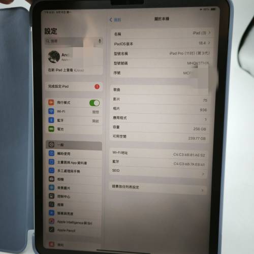 iPad pro 11inch M1 256g