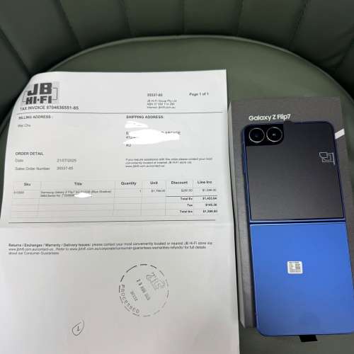 全新未用過 Samsung Z Flip 7 5G 12+512GB 藍色 有單 全套有盒有配件 自用超值