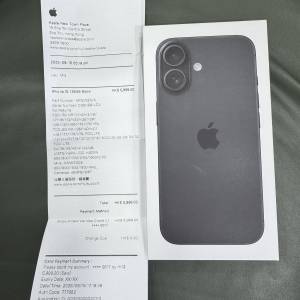 全新未開封未激活 iPhone 16 128GB 黑色 香港行貨 有單 蘋果保養一年 電池效能100% ...