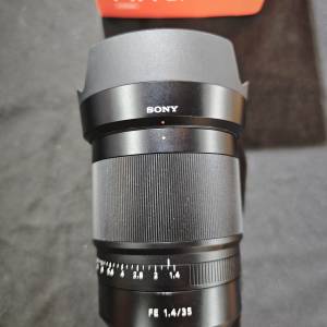 sony 35/1.4 ZA FE 索尼 35mm 蔡司 35 有盒冇單冇證有罩 99%new 鏡片完美