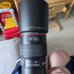 Canon EF 100mm f2.8 L IS USM 微距鏡頭 冇盒淨鏡 對焦尺嗰度少少暗花