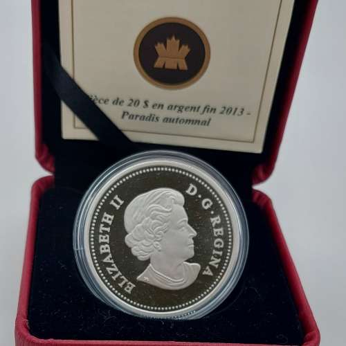 2013 $20 Fine Silver Coin, Autumn Bliss, 999,Canada,Pure Silver /Limited Edi...