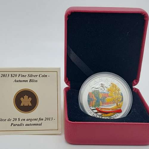 2013 $20 Fine Silver Coin, Autumn Bliss, 999,Canada,Pure Silver /Limited Edi...