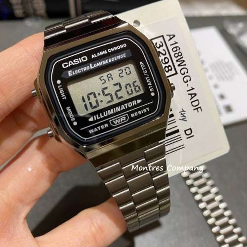 Montres Company香港註冊公司(28年老店)卡西歐 CASIO 經典跳字 復古 灰黑色 七年電...