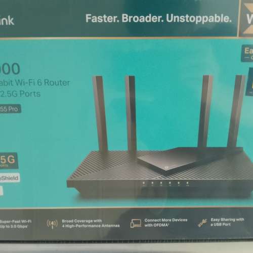 TP-LinkArcher AX55 AX3000 Gigabit Wi-Fi 6 路由器