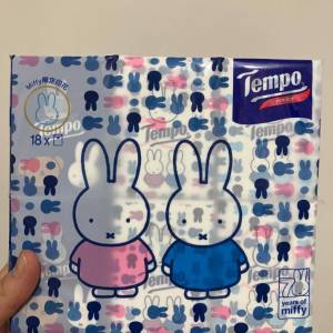 全新Tempo x Miffy 聯名限量版紙巾 18包裝