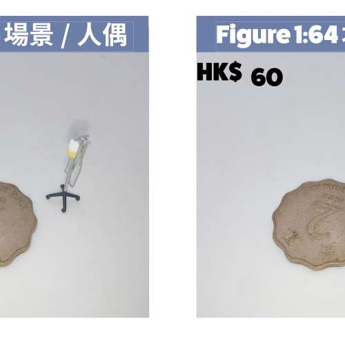 1:64 微型人偶系列，搭配港式場景、車仔檔、茶餐廳，