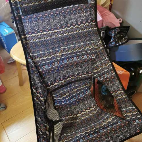 全新高背折疊藍色民族風戶外露營椅