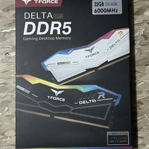 代售Team Delta RGB DDR5 6000MHz 32GB kit RAM 16GB*2 全新行貨