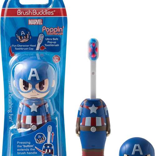 美國兒童牙刷 Brush Buddies Marvel Toothbrush-美國隊長