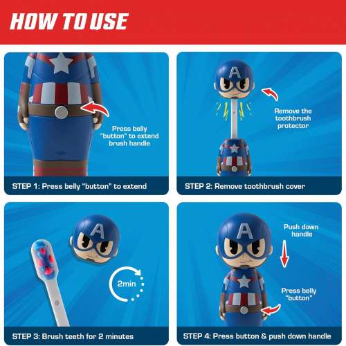 美國兒童牙刷 Brush Buddies Marvel Toothbrush-美國隊長