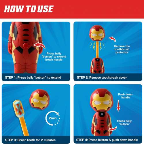 美國兒童牙刷 Brush Buddies Marvel Toothbrush-Iron Man