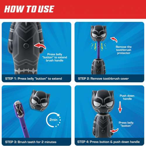 美國兒童牙刷 Brush Buddies Marvel Toothbrush-黑豹