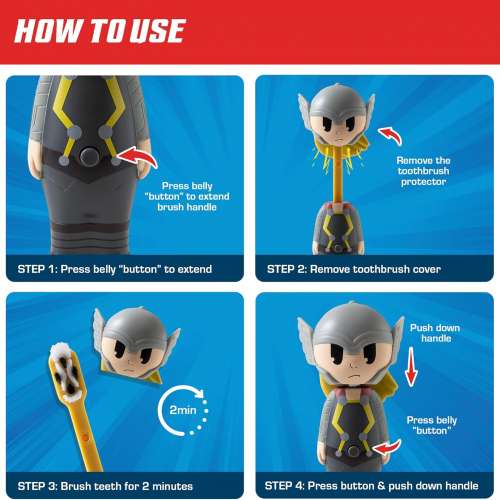 美國兒童牙刷 Brush Buddies Marvel Toothbrush-雷神