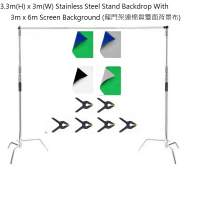 3.3m(H) x 3m(W) Stainless Steel Stand With Screen Background (不鏽鋼龍門架連布...