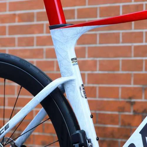 2025 冰裂灰紅色 CAMP 坎普 ACE 7000PRO 電變24速 桶軸油剎碳纖維公路車 送水架前後...