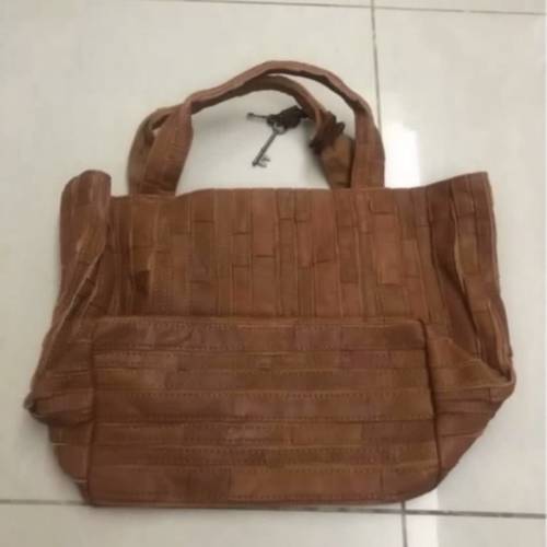 女裝 真皮 型格 啡色 手袋 women lady genuine leather brown shoulder bag