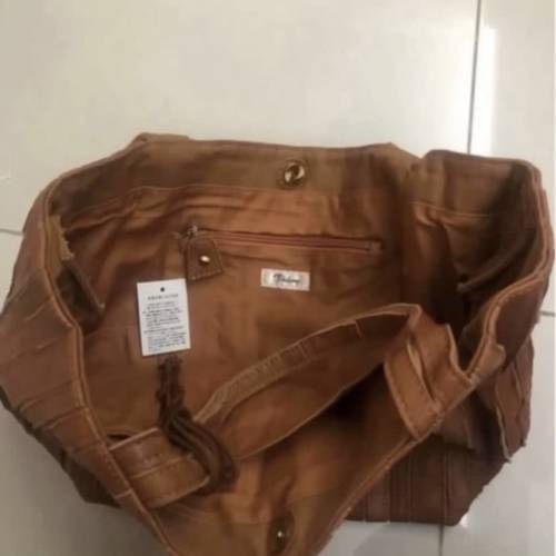 女裝 真皮 型格 啡色 手袋 women lady genuine leather brown shoulder bag