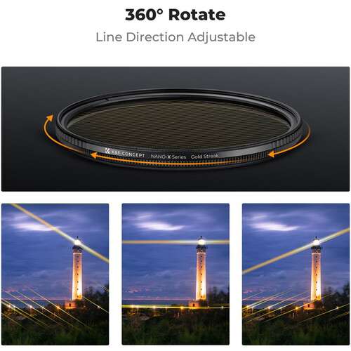 K&F Concept Nano-Xcel Gold Streak Effect Filter 炫光電影濾鏡 (67mm)