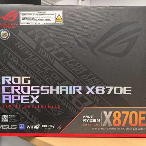 ASUS ROG CROSSHAIR X870E APEC 行貨保養 支援 RTX 5090 5080 5070 4090 4080 4070 ...