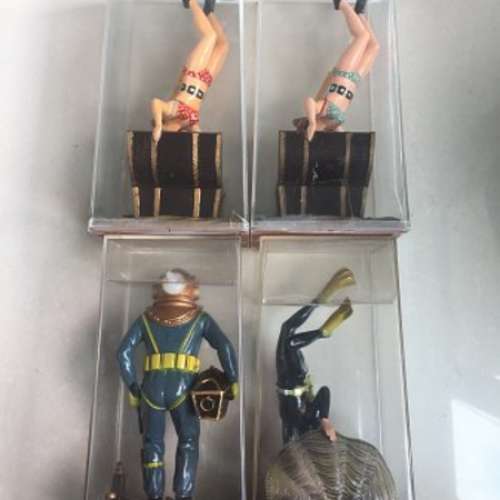 New Vintage Diver & Treasure Fish Aquarium Decor 1969 Metaframe Aquasc