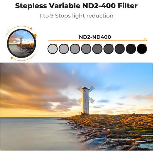 K&F Concept Nano-X Ultra-Low Reflection Variable ND2-400 ND Filter (77mm)
