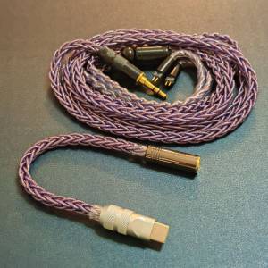 手機聽歌靚聲組合 Type C to 3.5 / 2pin 3.5 紫色升級線 / 全新 KZ- KRILA OFC OXY...