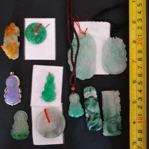 玉器翡翠花件觀音平安扣福竹