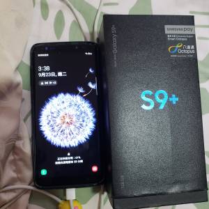 SAMSUNG Galaxy S9 plus Black 6+64gb 連皮套加正廠立架式保護背蓋 連盒及舊原装電...