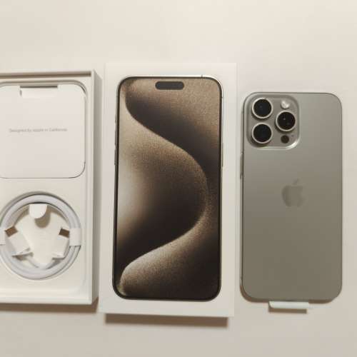 極新,香港行貨,原色iphone 15 pro max 256gb openline 5G 有盒有配件