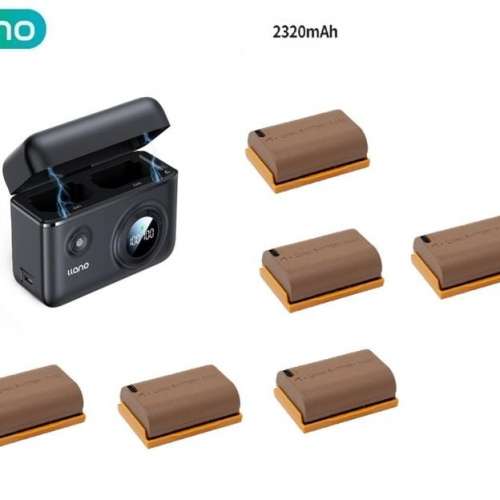 llano 6 PCS LP-E6NH USB-C Rechargeable Lithium-Ion Batteries With 18w Fast Dual