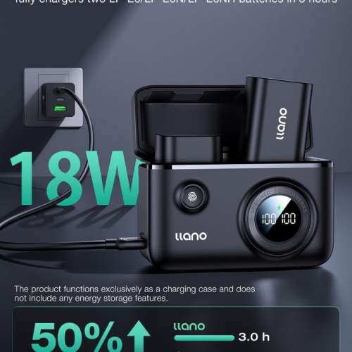 llano 7 PCS LP-E6NH USB-C七電池連快充雙充充電機 (2320mAh)
