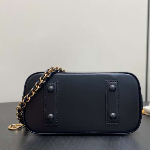 K00015姜黃色 黑色 組合圖 水波紋鏈條貝殼包