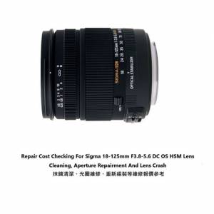 Repair Cost Checking For Sigma 18-125mm F3.8-5.6 DC OS HSM Lens Cleaning