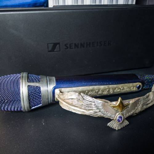 Sennheiser Digital6000(EM6000+SKM 6000*全手工18k金頭紫鑽銀大鷹全銀羽翼咪柄*+K...