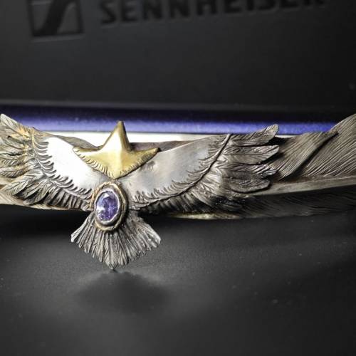 Sennheiser Digital6000(EM6000+SKM 6000*全手工18k金頭紫鑽銀大鷹全銀羽翼咪柄*+K...