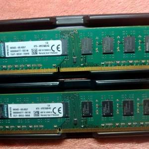 2 PCS of Kingston DDR3 4GB (TOTAL 8GB) 1333 1.5V DESKTOP RAM