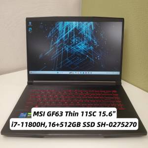 MSI GF63 Thin 11SC 15.6吋 (144Hz, i7-11800H, 16+512GB SSD, GTX1650) SH-027527